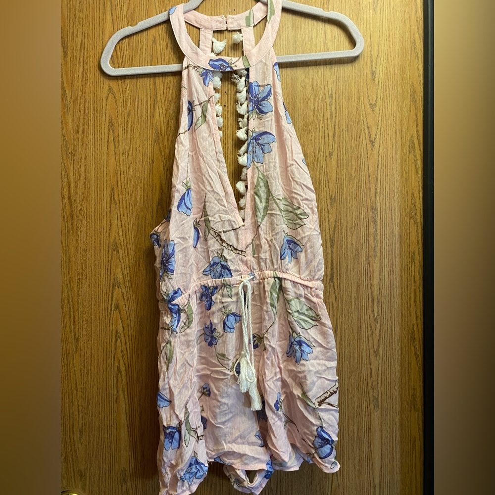 New Without Tags Pink Romper with Tassel Detail on back